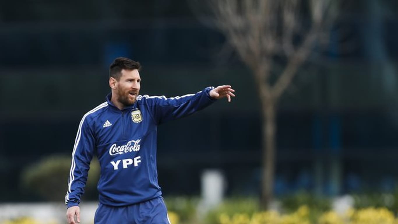 Lionel Messi beim Training der argentinischen Nationalmannschaft der Copa América.