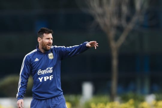 Lionel Messi beim Training der argentinischen Nationalmannschaft der Copa América.