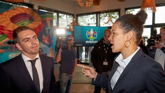 Philipp Lahm und Celia Sasic bei der Veranstaltung in Mainz.