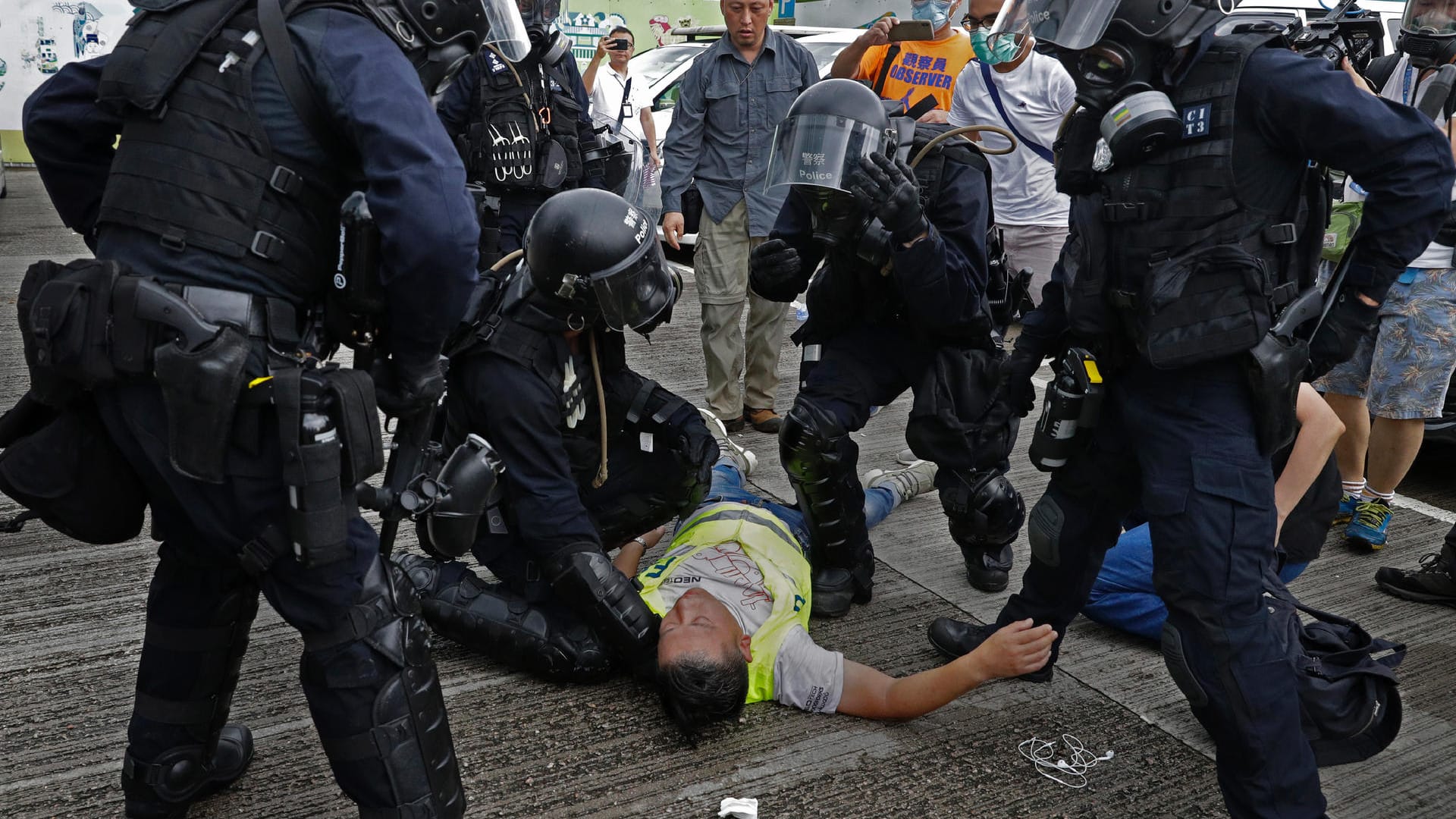 Polizeieinsatz gegen Demonstranten in Hongkong.