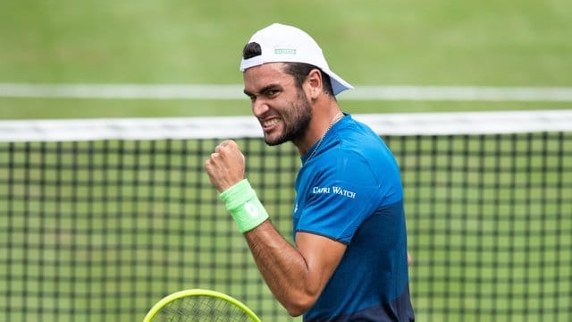 Matteo Berrettini ballt nach einem gewonnenen Ballwechsel die Faust.