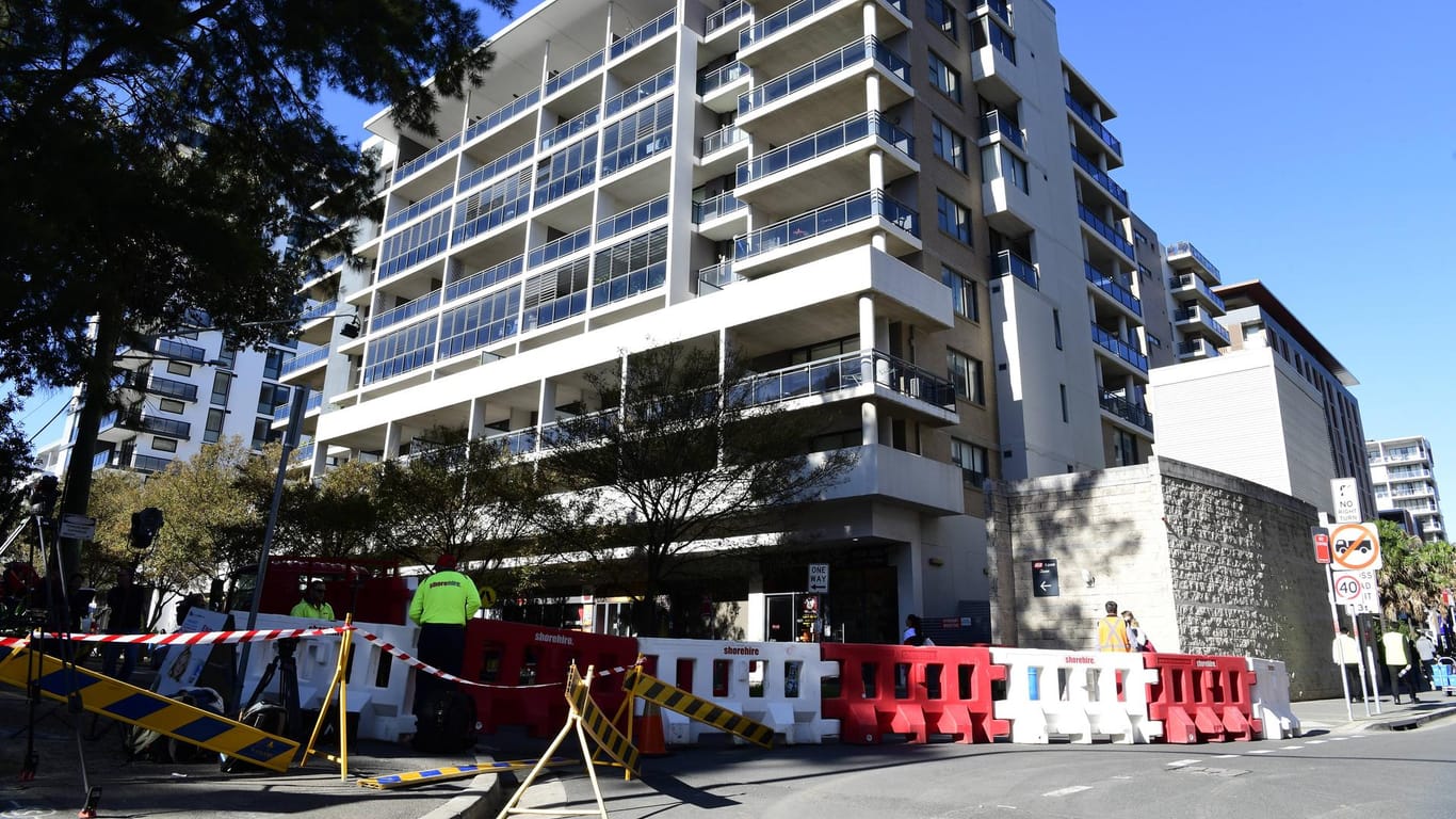 Die Mascot Towers in Sydney: Das Hochhaus ist wegen Rissen vorsorglich geräumt worden.
