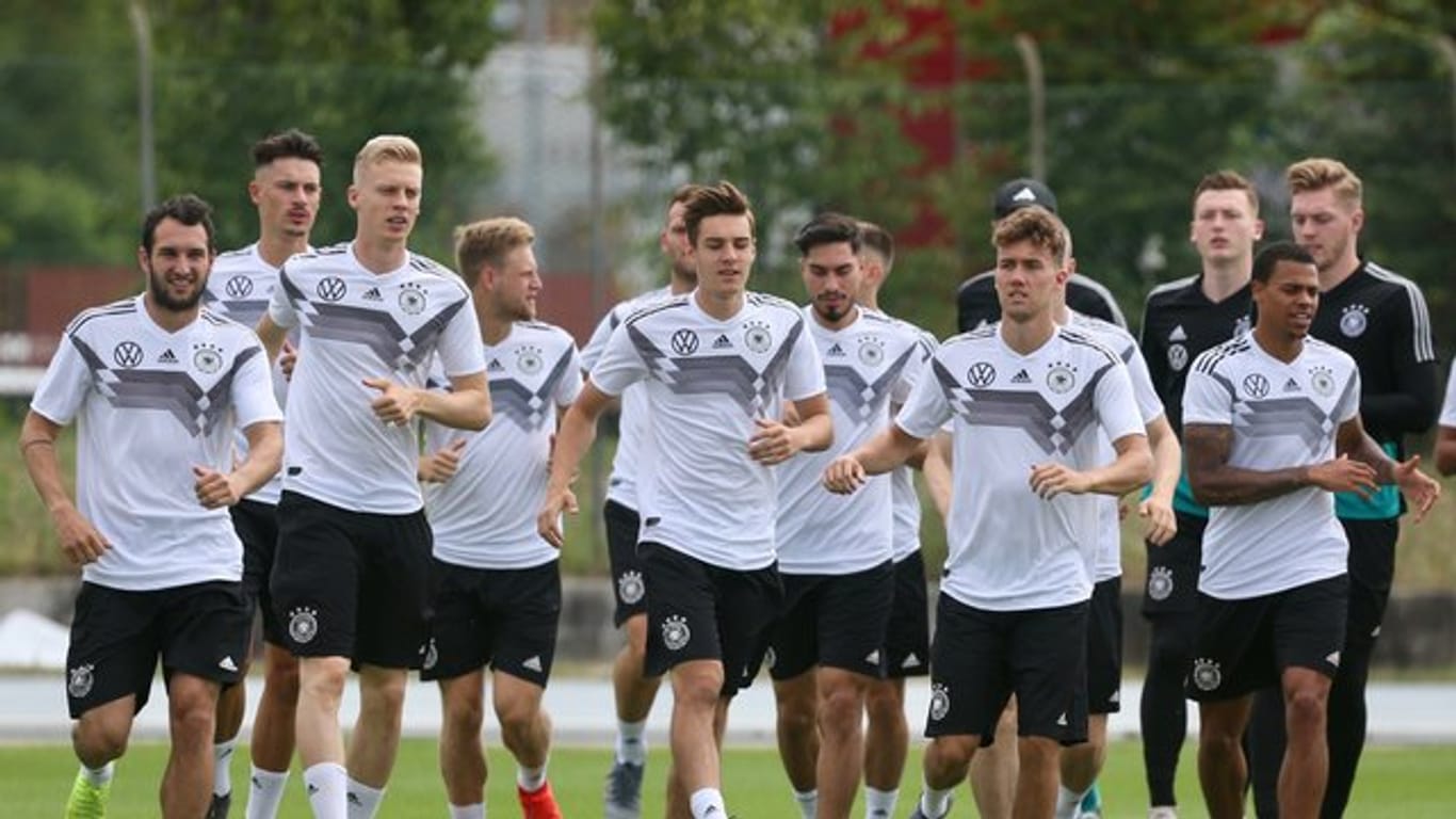 Das deutsche U21-Team beim Training in Fagagna.