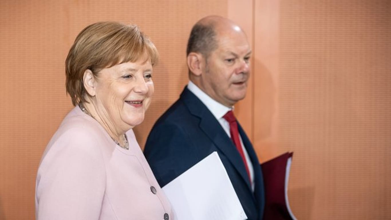 Kanzlerin Angela Merkel und Vizekanzler Olaf Scholz in Berlin.