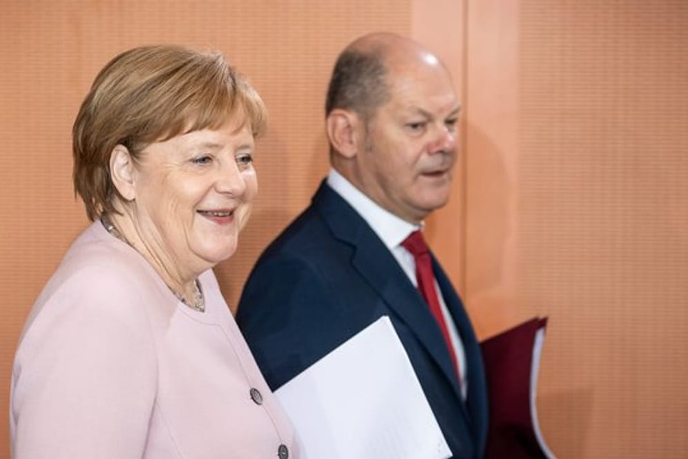 Kanzlerin Angela Merkel und Vizekanzler Olaf Scholz in Berlin.