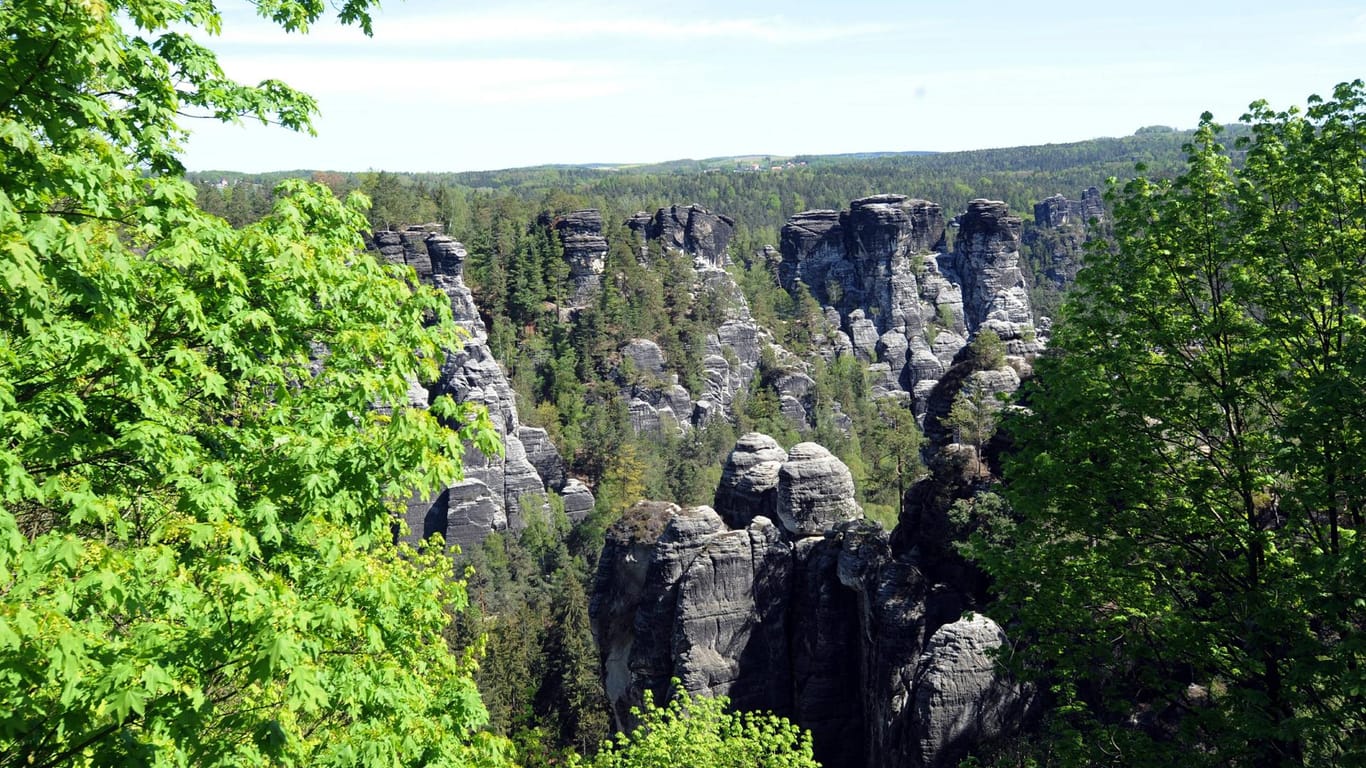Felsen in der Sächsischen Schweiz: Das Gebiet an der tschechischen Grenze in Sachsen ist bei Kletterern beliebt.