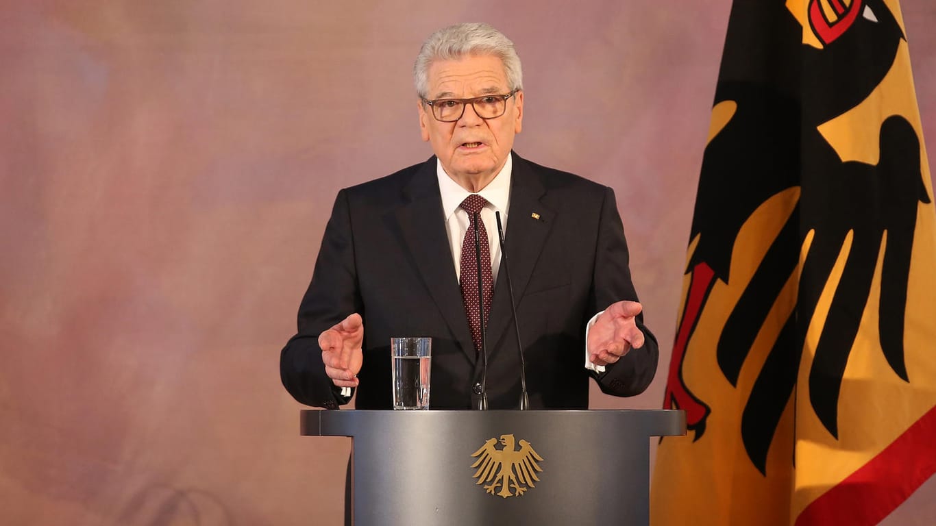 Der ehemalige Bundespräsident Joachim Gauck bei seiner Abschiedsrede: Jetzt geht er mit einem Buch wieder an die Öffentlichkeit.