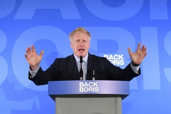London: Boris Johnson, ehemaliger Außenminister von Großbritannien, spricht während des Starts seiner Kampagne für das Amt des Tory-Parteichefs.