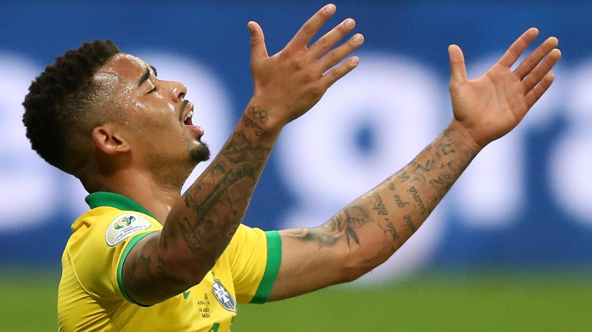 Brasiliens Gabriel Jesus verzweifelt: Gleich drei Tore wurden seinem Team bei der Copa America nicht gegeben.