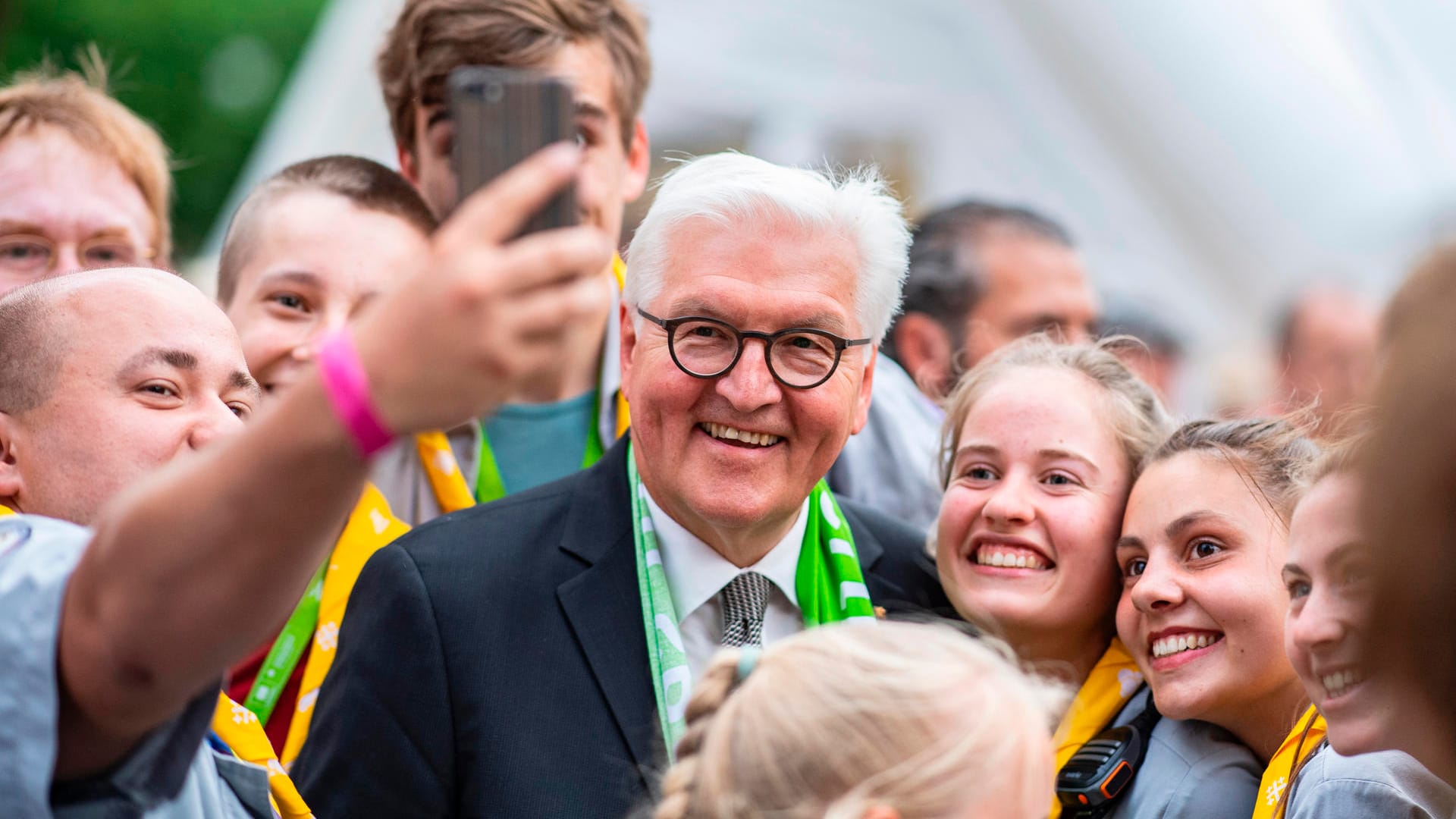 Bundespräsident Steinmeier auf dem Kirchentag.