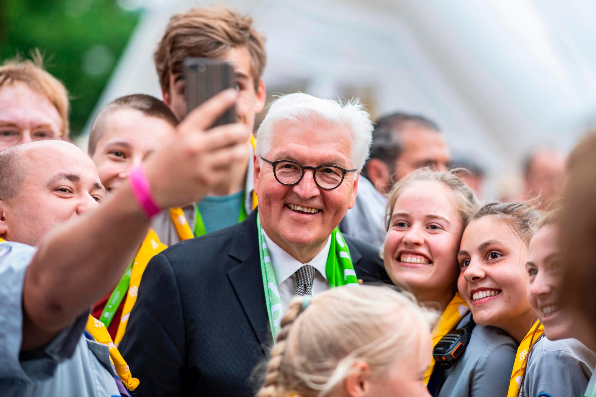 Bundespräsident Steinmeier auf dem Kirchentag.