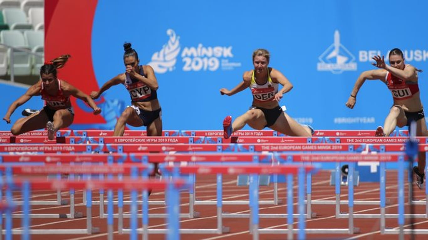 Auch der Hürdenlauf ist Teil der neuen Leichtathletik-Wettkampfform in Minsk.