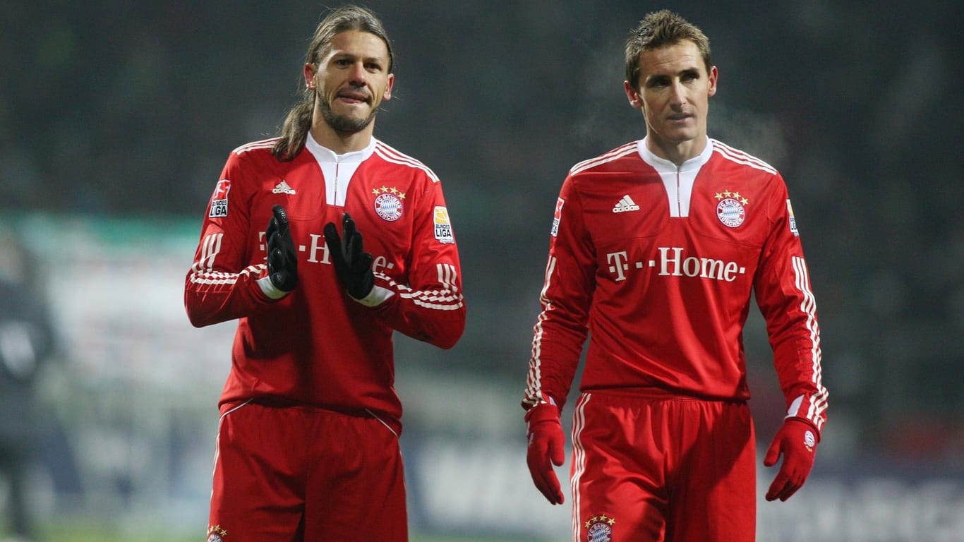 Ehemalige Teamkollegen: Martin Demichelis (l.) und Miroslav Klose spielten von 2007 bis 2011 gemeinsam beim FC Bayern.
