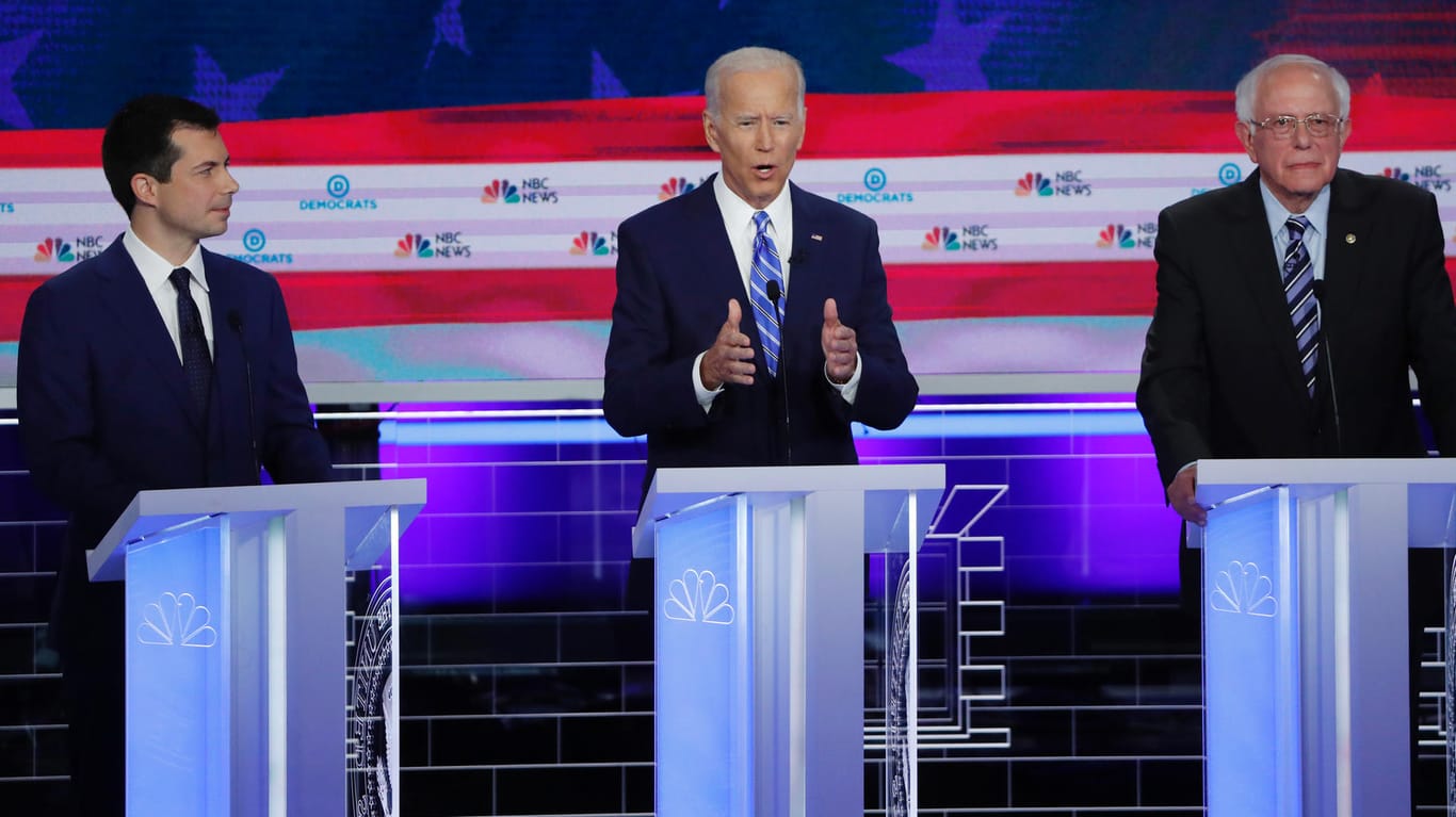 Pete Buttigieg, Joe Biden und Bernie Sanders: In der zweiten TV-Debatte der Demokraten trafen politische Schwergewichte aufeinander.
