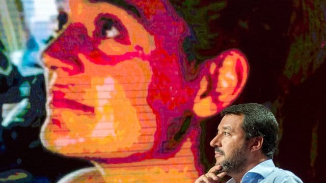 Matteo Salvini, Innenminister von Italien, in einer TV-Sendung. Matteo Salvini, Innenminister von Italien, in einer TV-Sendung.