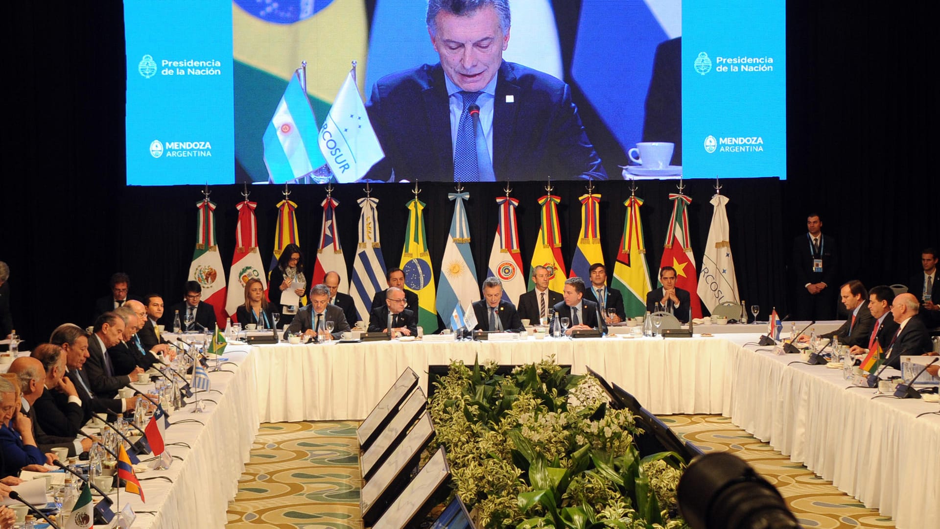 Argentiniens Präsident Mauricio Macri spricht bei der Eröffnung des Gipfeltreffens Mercosur (Archivbild): Die Verhandlungen zwischen EU und den Mercosur-Ländern Argentinien, Brasilien, Paraguay und Uruguay liefen bereits seit dem Jahr 2000.