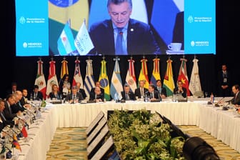 Argentiniens Präsident Mauricio Macri spricht bei der Eröffnung des Gipfeltreffens Mercosur (Archivbild): Die Verhandlungen zwischen EU und den Mercosur-Ländern Argentinien, Brasilien, Paraguay und Uruguay liefen bereits seit dem Jahr 2000.