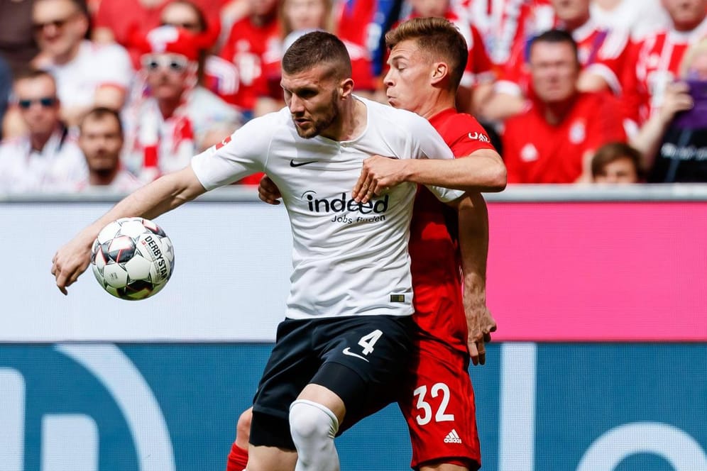 Ante Rebic im Zweikampf mit Bayerns Joshua Kimmich: Der Kroate könnte der nächste Star sein, der Eintracht Frankfurt verlässt.