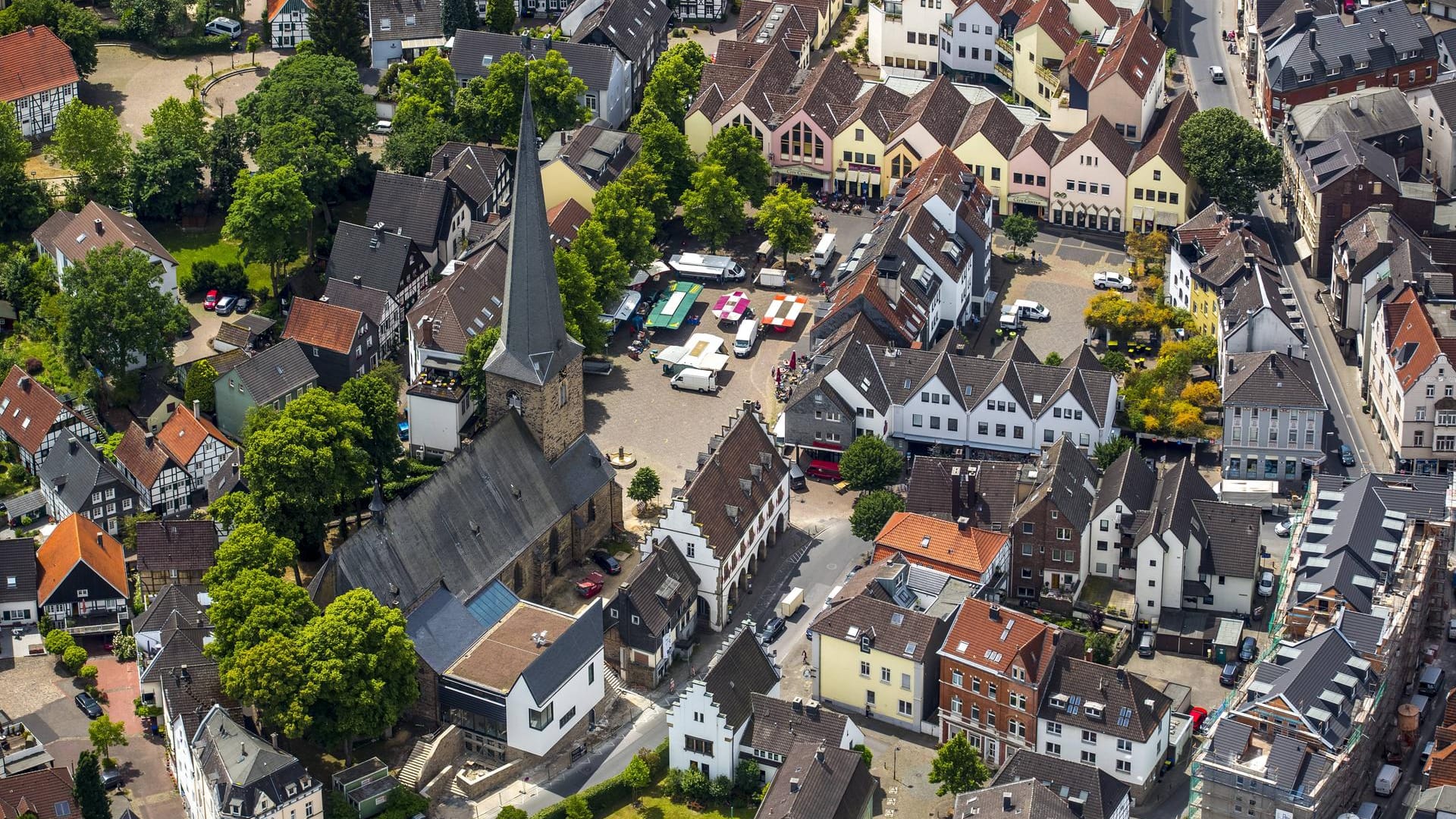 Blick auf den Stadtkern von Schwerte.