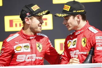 Sebastian Vettel (l.) und Charles Leclerc: Das Ferrari-Duo kann in dieser Saison nur selten mit Mercedes konkurrieren.