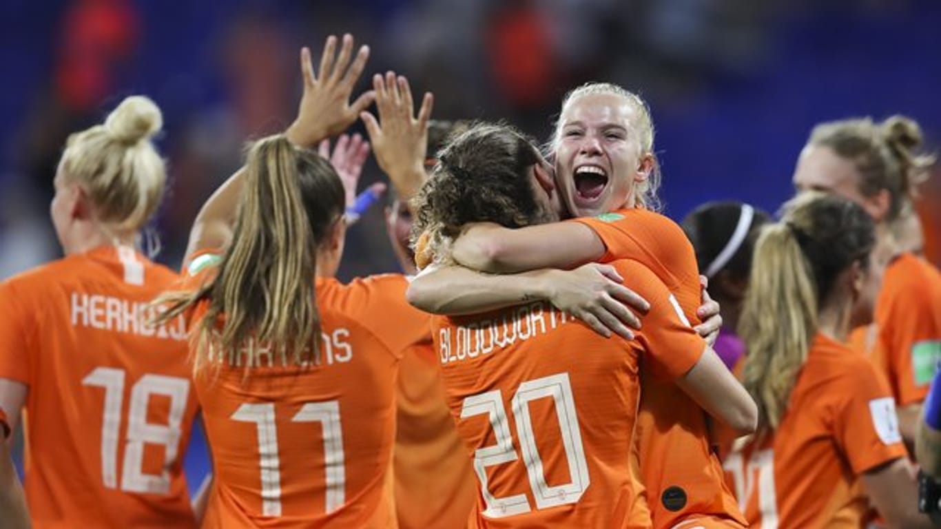 Unbändige Freude bei den Spielerinnen der Niederlande.