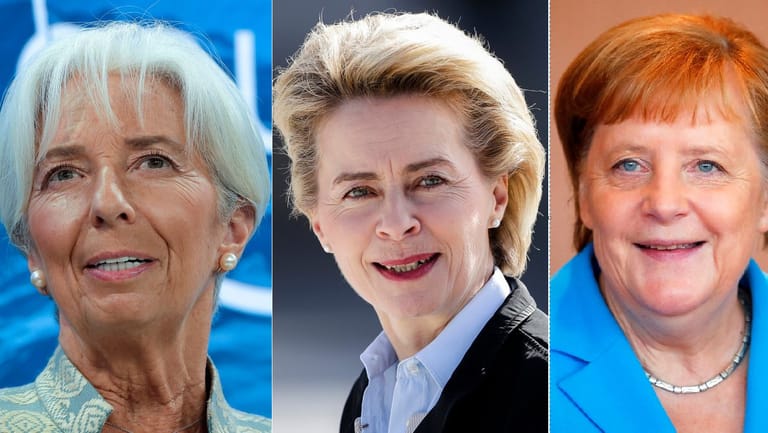 Europas neue Königinnen Christine Lagarde, Ursula von der Leyen, Angela Merkel.