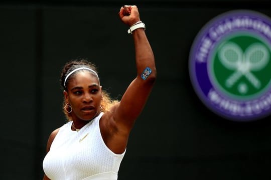 Serena Williams feiert einen Punktgewinn im Match gegen Carla Suarez Navarro.