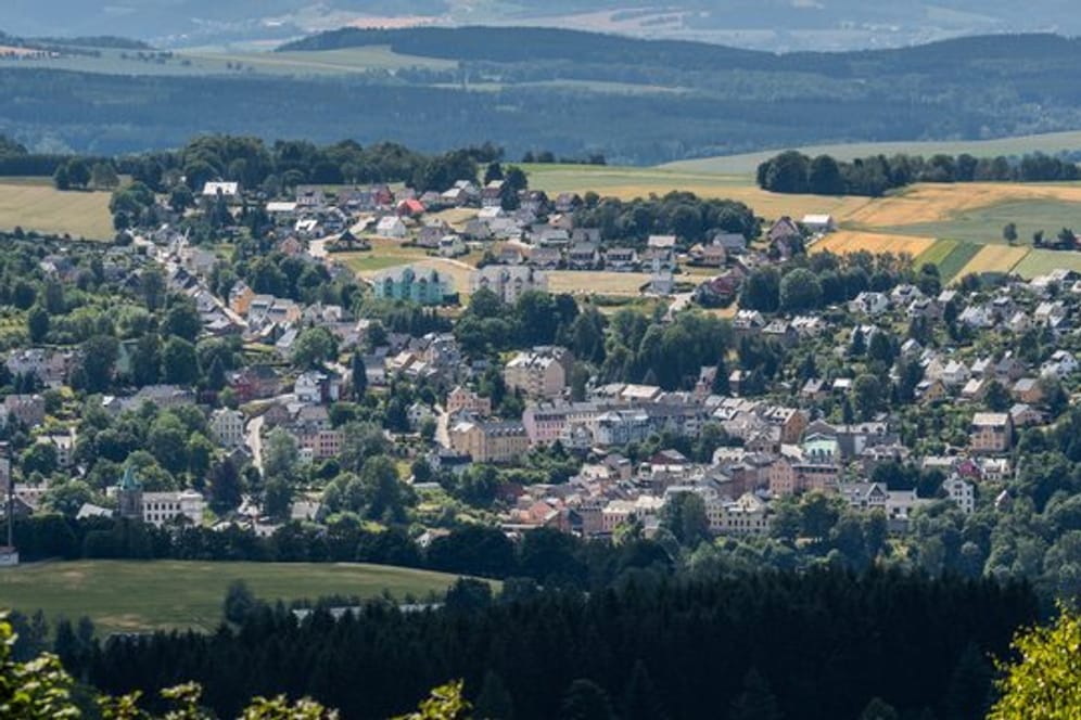 Blick auf die Große Kreisstadt im sächsischen Erzgebirgskreis.