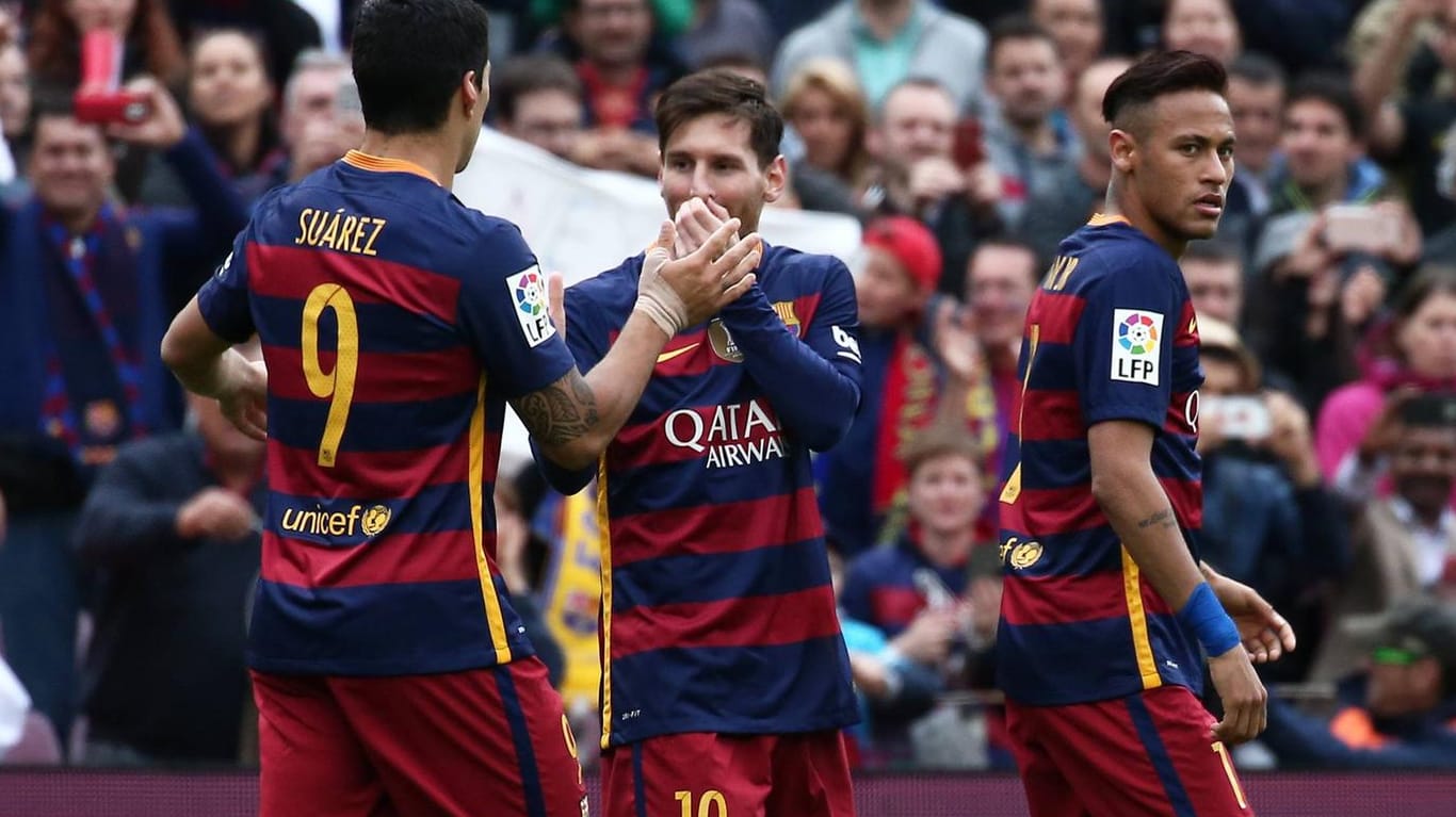 Bald wieder vereint? Luis Suarez (l.), Lionel Messi (m.) und Neymar.