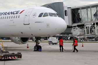 Eine Air-France-Maschine am Pariser Flughafen Charles de Gaulles: Die Ökosteuer soll auf fast alle in Frankreich startenden Flüge erhoben werden.
