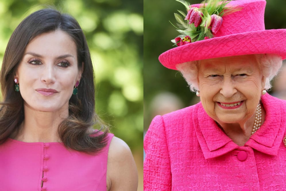 Letizia und Elizabeth: Die beiden Königinnen führten unabhängig voneinander knalliges Pink aus.