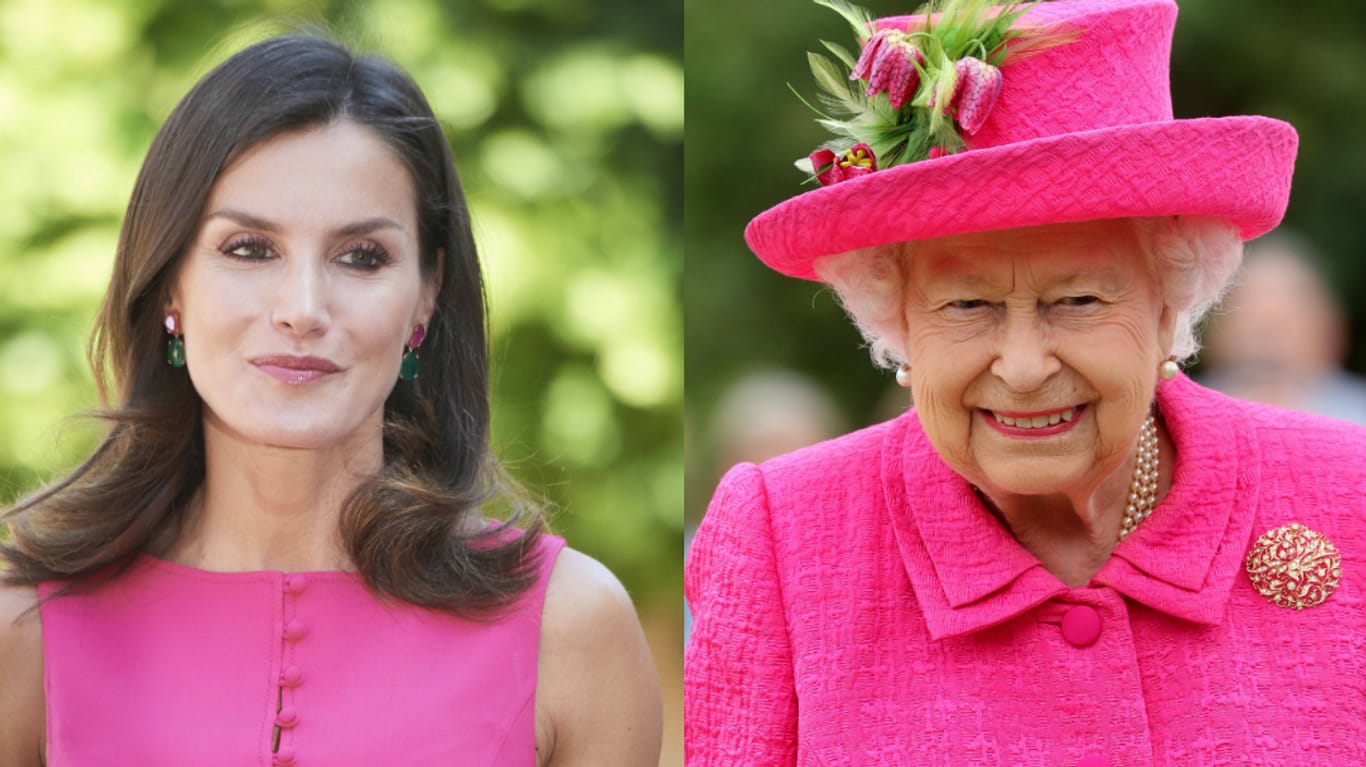 Letizia und Elizabeth: Die beiden Königinnen führten unabhängig voneinander knalliges Pink aus.
