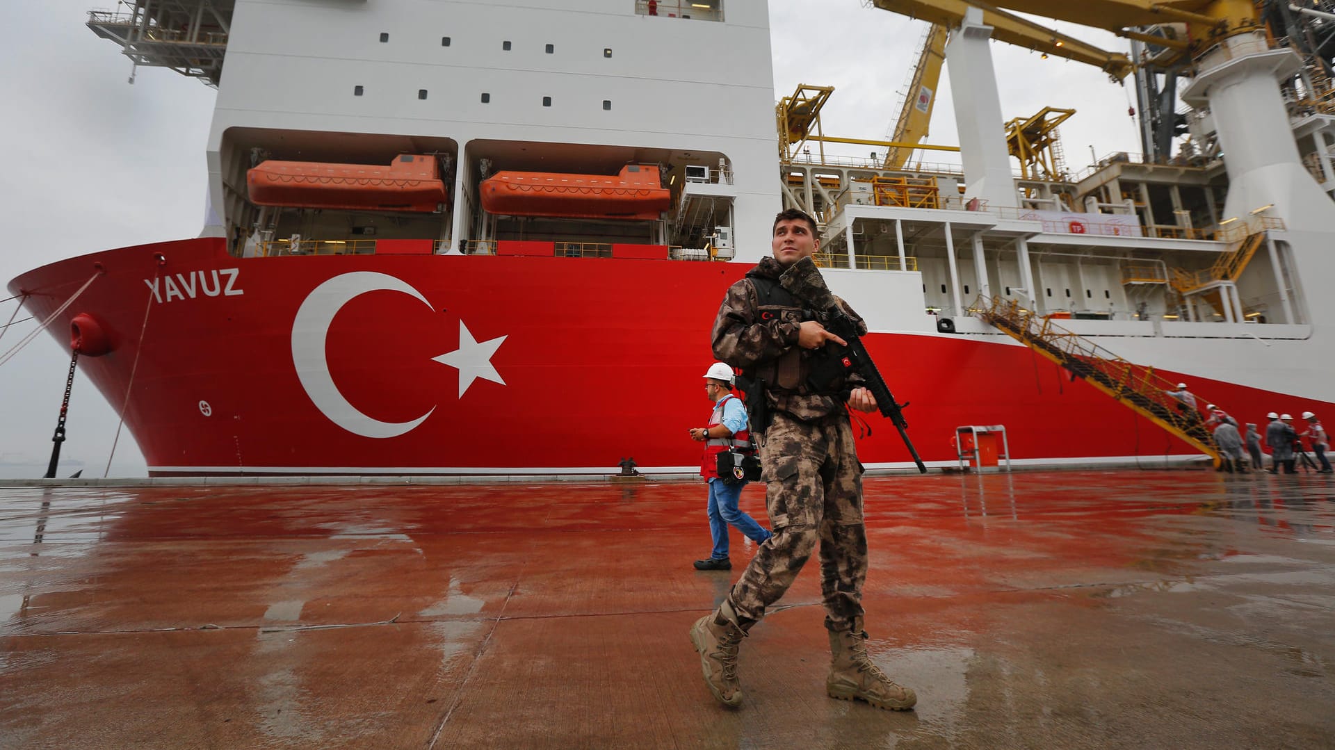 Das Bohrschiff Yavuz: Die Türkei führt weiter Bohrungen vor Zypern durch.