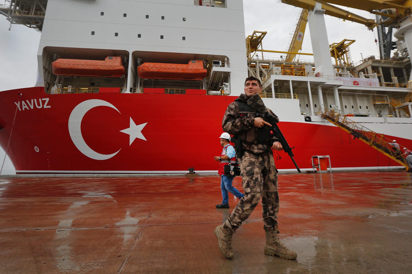 Das Bohrschiff Yavuz: Die Türkei führt weiter Bohrungen vor Zypern durch.