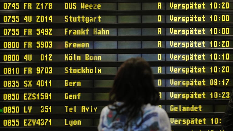 Anzeigetafel mit verspäteten Flügen: Das EuGH hat über Passagierrechte bei Flugverspätungen geurteilt.
