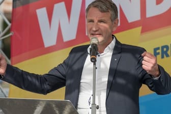 AfD-Landeschef Björn Höcke beim Wahlkampfauftakt in Cottbus.