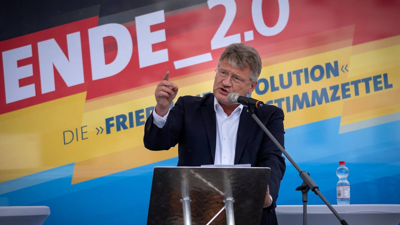 Jörg Meuthen beim Auftakt für den Landtagswahlkampf in Brandenburg, Thüringen und Sachen: In der Heimat ist er selbst bei der Wahl zu Delegierten durchgefallen.