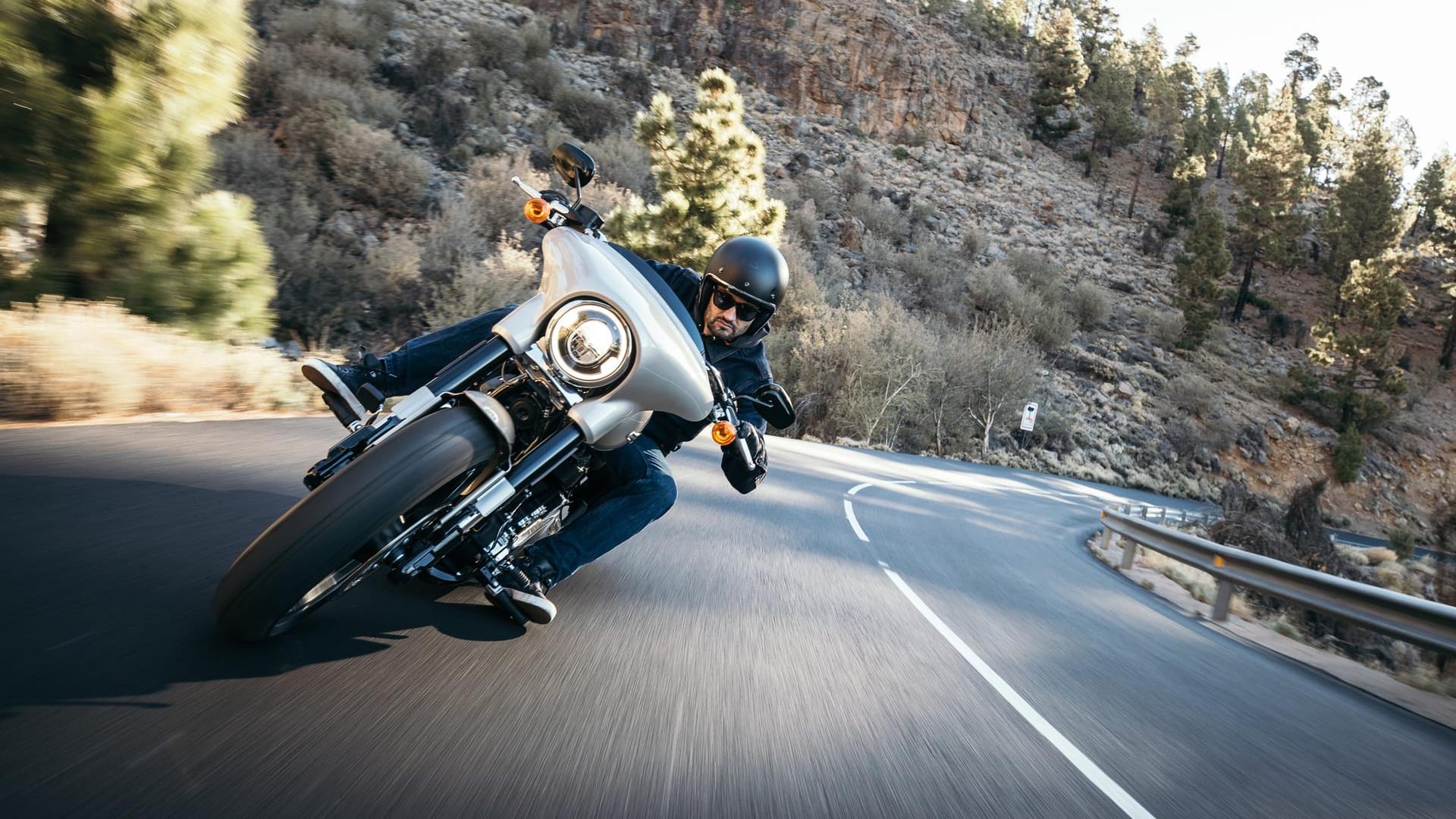 Ein Motorradfahrer in einer Kurve: Die meisten Biker lieben kurvenreiche Touren.