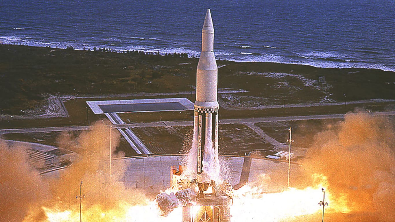 Start der ersten Saturn-Rakete 1961: Acht Jahre später sollte schließlich die weiterentwickelte Saturn-V-Rakete US-Astronauten auf den Mond bringen.