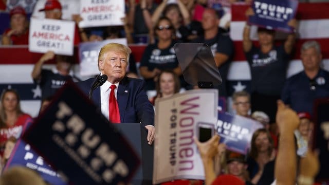 Donald Trump bei einer Wahlkampfkundgebung in Greenville.