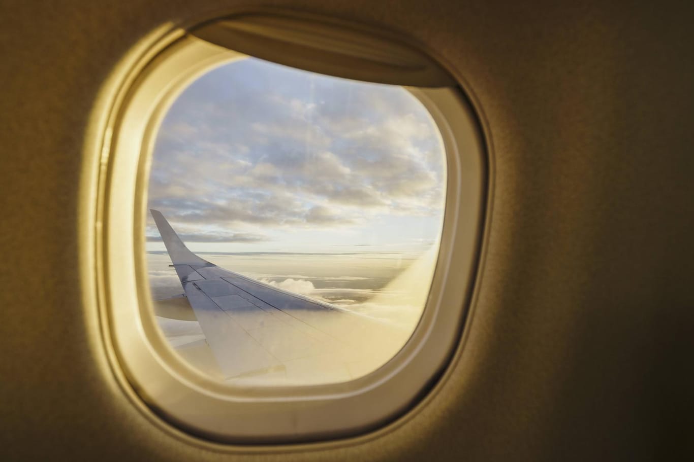 Flugzeugfenster: Die Sonnenblenden müssen zur Sicherheit der Passagiere beim Start und bei der Landung geöffnet bleiben.
