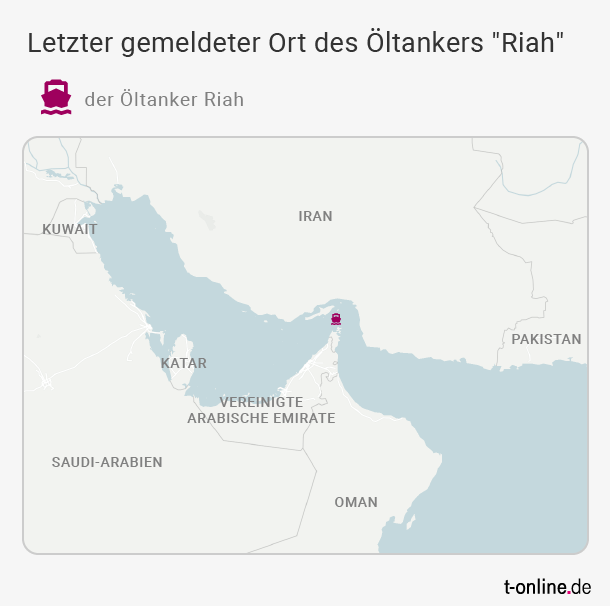 Der Öltanker "Riah": Zuletzt wurde das Schiff zwischen den Vereinigten Arabischen Emiraten und dem Iran lokalisiert.