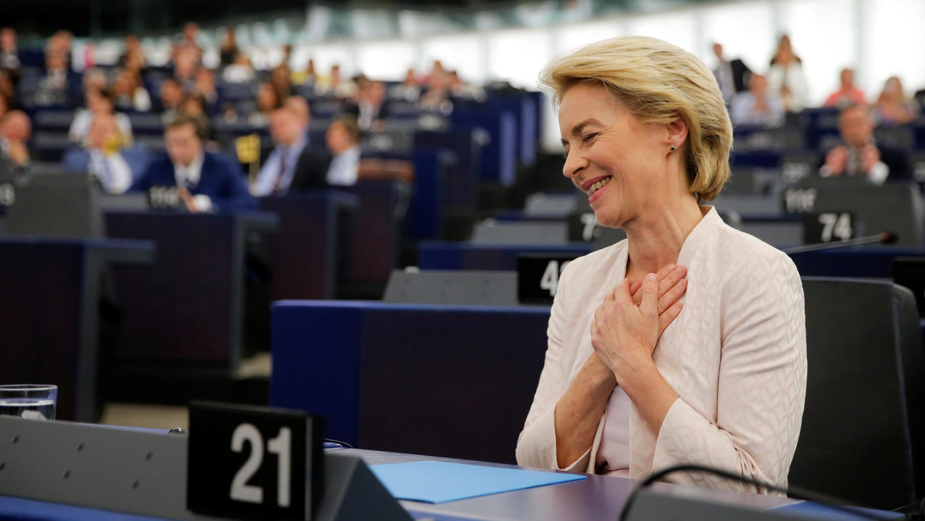 Kleiner Vorsprung, große Hypothek: Ursula von der Leyen nach ihrer Wahl zur Kommissionschefin.