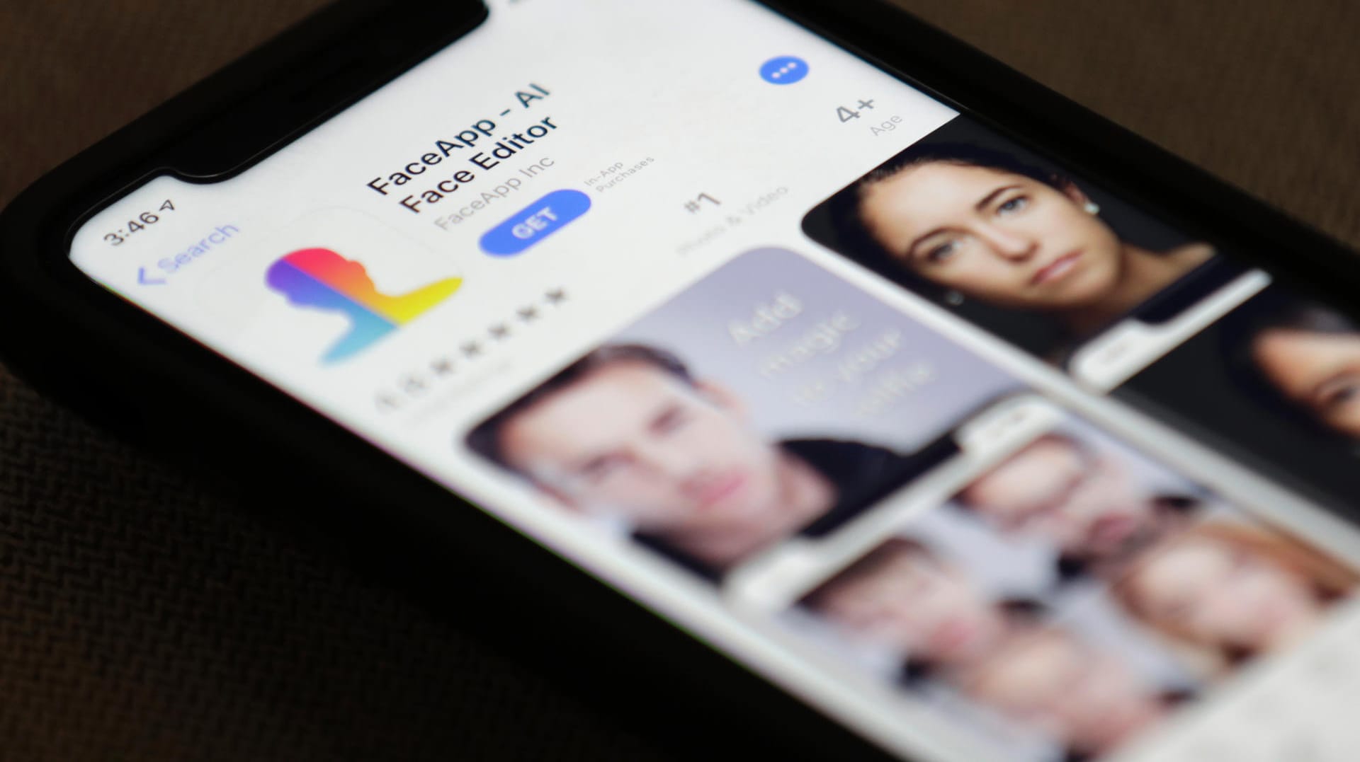 Das Bild zeigt die Foto-App "FaceApp" im Apple App Store: US-Politiker äußern ihre Bedenken gegenüber der beliebten Filter-App.