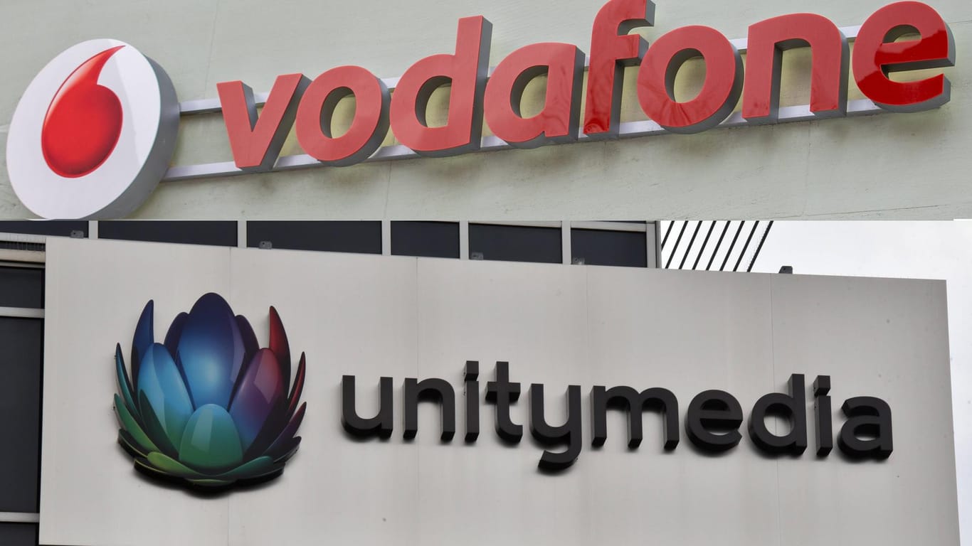 Logos der Unternehmen Vodafone und Unitymedia: Die Kunden von Unitymedia und Vodafone dürfen durch die Übernahme keine Nachteile haben.