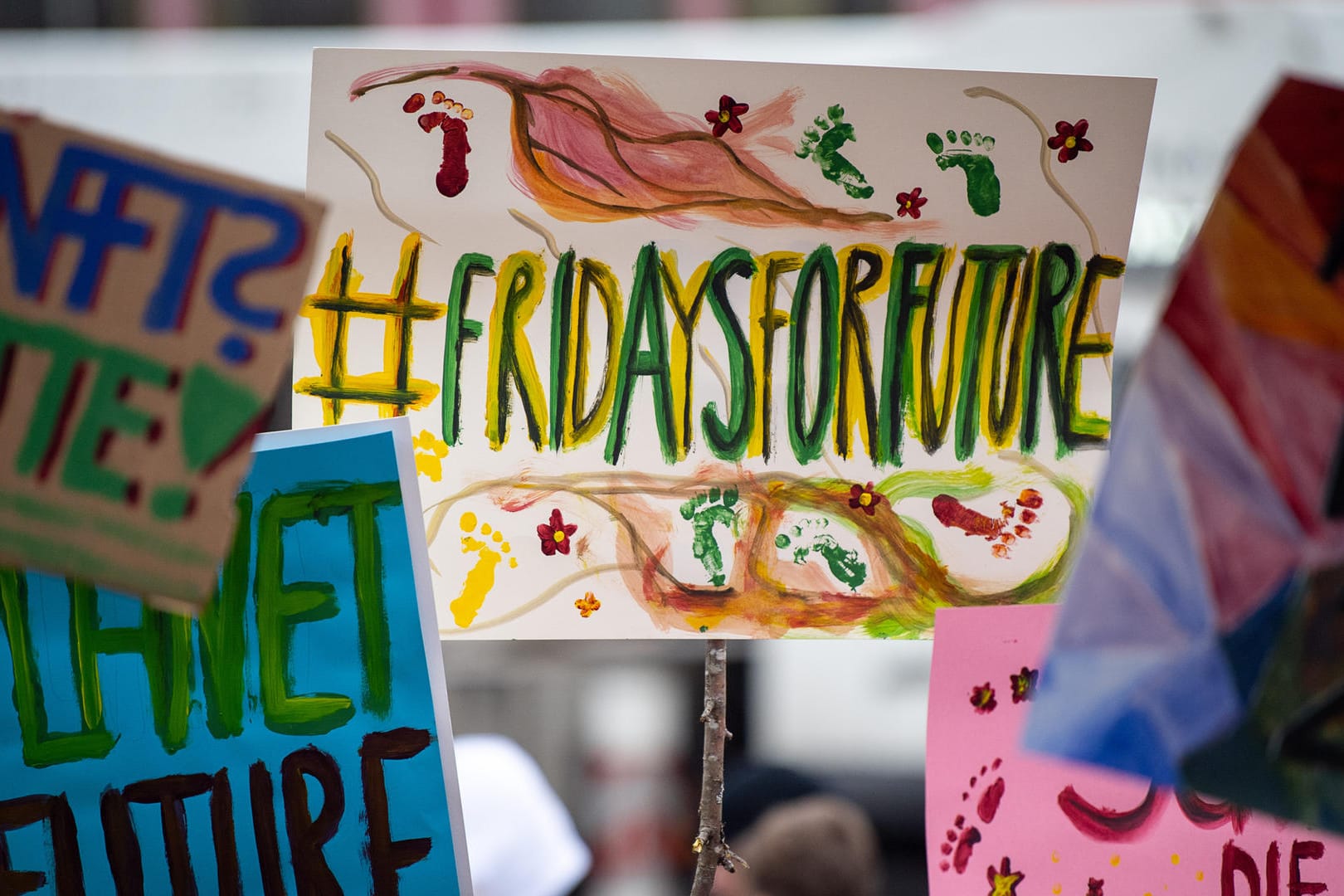 Demonstrationsschilder für den Klimaschutz