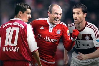Roy Makaay (Links), Arjen Robben (Mitte) und Xabi Alonso sind drei prominente Verstärkungen, die der FC Bayern kurz vor Schließung des Transferfensters unter Vertrag nahm.