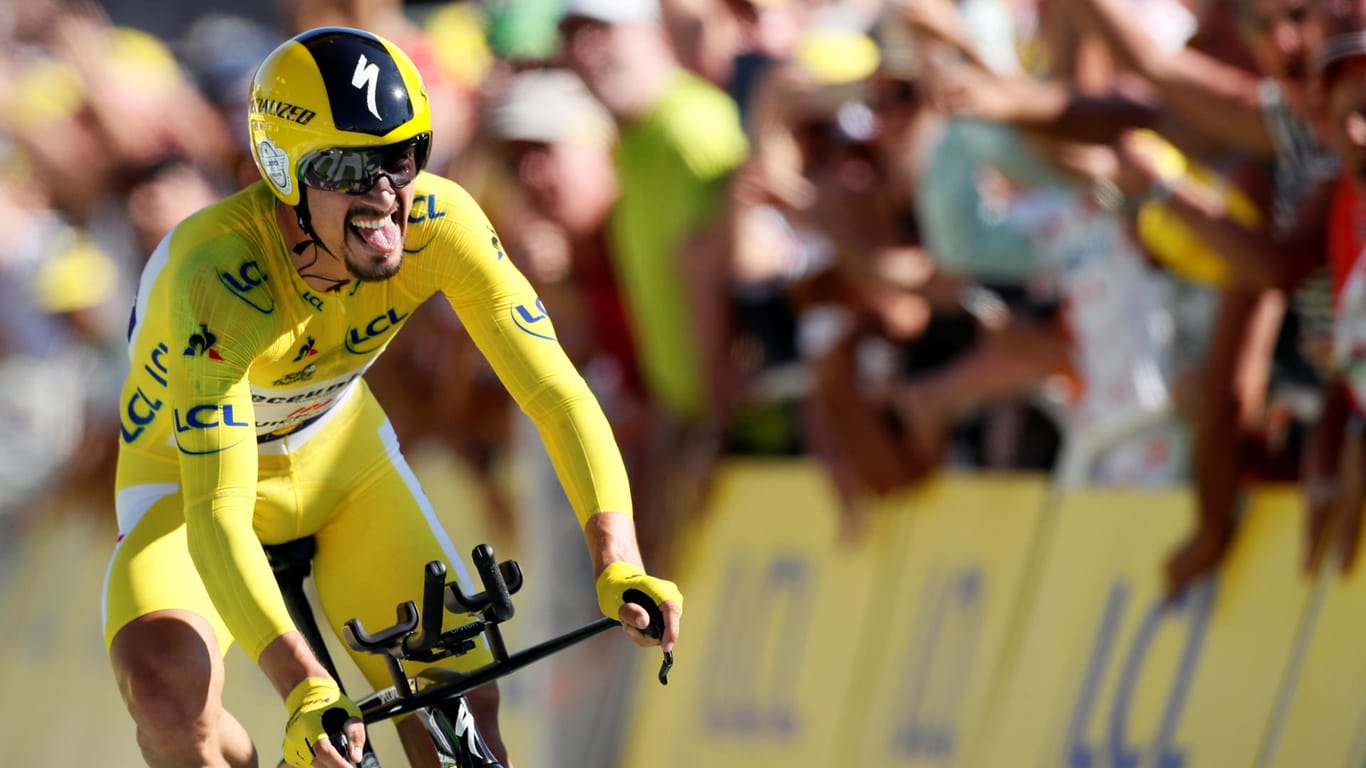 Julian Alaphilippe: Der bislang beste Fahrer der Tour de France gewann auch das Einzelzeitfahren.