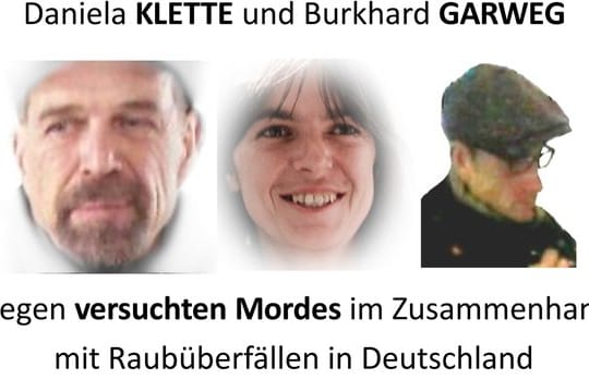 Mit diesem Plakat fahndet die Polizei nach einem Ex-RAF-Trio.