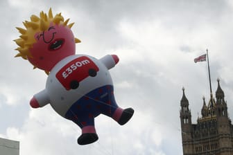 Boris Johnson als Heißluftballon: Im Zentrum Londons gingen Gegner des Brexit-Vorreiters auf die Straße.